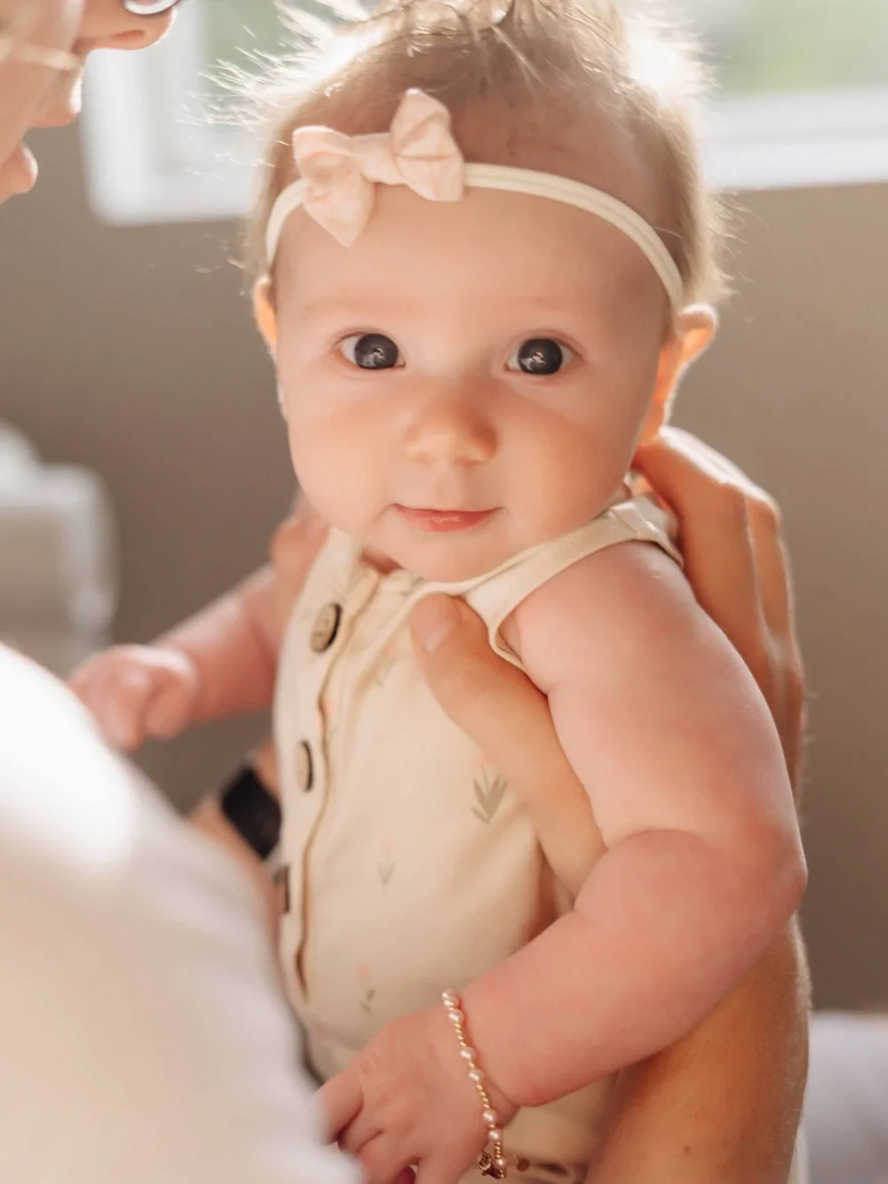 Cherished Moments 14K Gold Plated Pink Pearl Baby or Girls Bracelet : Medium 1-5
